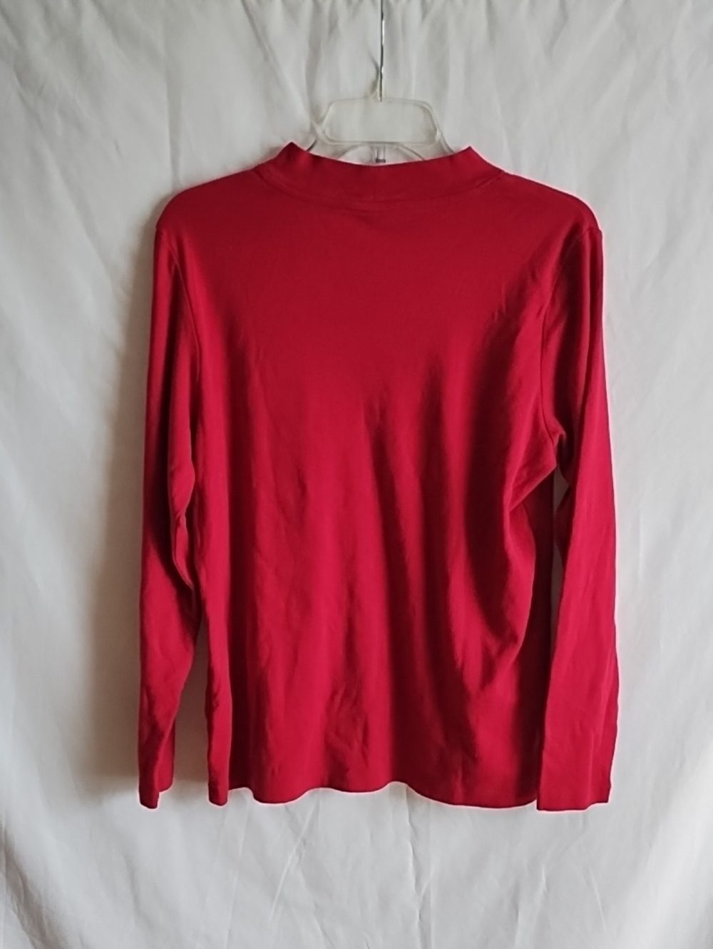 Classic Red Long Sleeve Mock Neck Top - Picture 2 of 3
